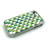 Wholesale iPhone 4 4S Glass Stud Cube Bling Crystal Diamond Case (Green Yellow)